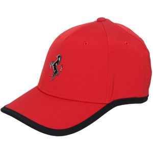 Ferrari, Accessoires, Heren, Rood, ONE Size, Logo-Plaque Baseballpet, Zwart/Rood