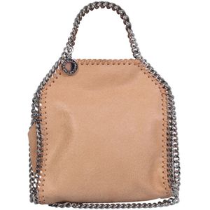 Stella McCartney, Tassen, Dames, Beige, ONE Size, Leer, Beige Schoudertas met Ketting-Link