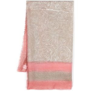 Faliero Sarti, Roze Abstract Patroon Sjaal Roze, Dames, Maat:ONE Size