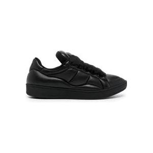 Lanvin Zwarte Leren Sneakers , Black , Heren , Maat: 43 EU