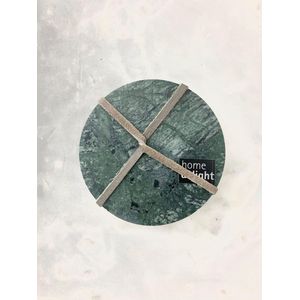 HomeDelight - Onderzetter Marble green - Marmer - Rond
