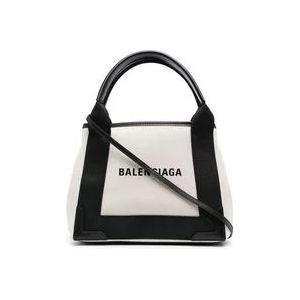 Balenciaga Stijlvolle tweedelige tote tas met logo print , White , Dames , Maat: ONE Size
