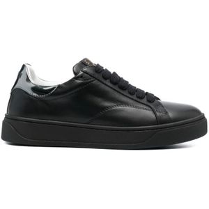 Lanvin Zwarte Leren Ddb0 Sneakers , Black , Dames , Maat: 39 EU