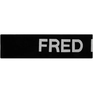 Fred Perry, Accessoires, Heren, Zwart, ONE Size, Katoen, Oversized Zwart en Wit Grafisch Sjaal