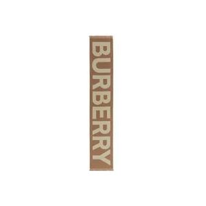 Burberry Bruin Wol Logo Sjaal , Brown , Heren , Maat: ONE Size