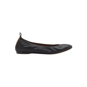 Lanvin, Schoenen, Dames, Zwart, 37 EU, Zwarte platte schoenen