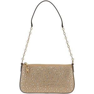 Michael Kors, Grijze MD Chain Pouchette Tassen Beige, Dames, Maat:ONE Size