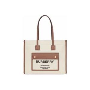 Burberry Kleine Freya Tote Tas in Crème/Beige , Multicolor , Dames , Maat: ONE Size