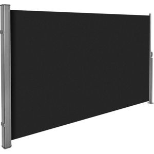 WINDSCHERM uittrekbaar - aluminium - uitschuifbaar zonnescherm donker grijs - antraciet 3m x1,40m