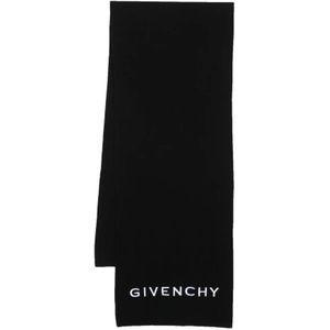 Givenchy, Luxe Wol Kasjmier Sjaal Zwart, Heren, Maat:ONE Size