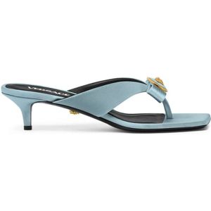 Versace, Heldere blauwe sandalen met Medusa Head Motif Blauw, Dames, Maat:37 EU