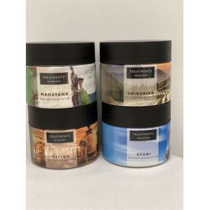 Treatments Bodyscrub - 4 Potten - 4 Geuren - 400 gr per pot - Scrubzout