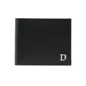 Dsquared2 Zwarte Portemonnees voor Mannen , Black , Heren , Maat: ONE Size