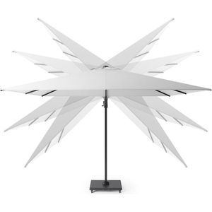 Platinum Challenger T² zweefparasol Glow 300x300cm antraciet  Premium Salerno parasolvoet 90kg