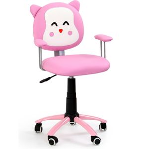 KITTY - kinder bureaustoel - eco leer - 54x76-86x49 cm - roze