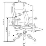 SATURN - bureaustoel - geperforeerd eco leer - 67x112-120x65 cm