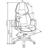 RUBIN - bureaustoel - geperforeerd eco leer - 65x122-132x70 cm
