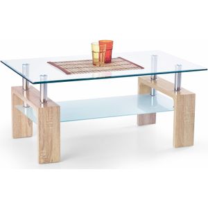 DIANA - salontafel - glas - hout - 100x45x60 cm