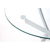 RAYMOND - eettafel - glas - zilver - 100x100x73cm
