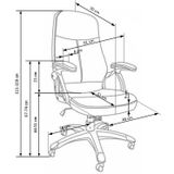 EDISON - bureaustoel - eco leer - 91x111-118x70 cm - zwart