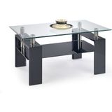 DIANA - salontafel - glas - 110x55x60 cm - zwart