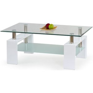 DIANA - salontafel - glas - 110x55x60 cm - wit