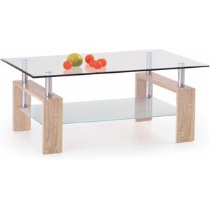 DIANA - salontafel - glas - hout - 110x55x60 cm
