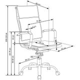 MANTUS - bureaustoel - eco leer - 55x108-118x66 cm  - zwart
