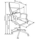 AURELIUS - bureaustoel - eco leer - 65x117-124x67 cm - wit