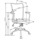 ANDY - kinder bureaustoel - stof - 56x87-95x56 cm - grijs limoen