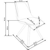 Eetkamerstoel - hout - 48x80x57 cm - wit