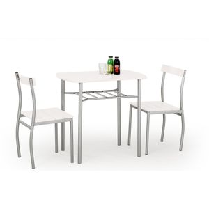 LANCE - eettafel set - tafel - 2 stoelen - MDF plaat - wit