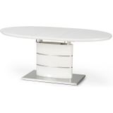 ASPEN - eettafel - glas - ovaal - 140-180x90x76 cm - wit
