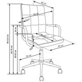 GONZO - kinderbureaustoel - eco leer - 53x93-105x60 cm - wit