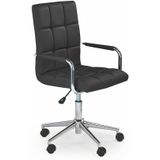 GONZO - kinderbureaustoel - eco leer - 53x93-105x60 cm - zwart