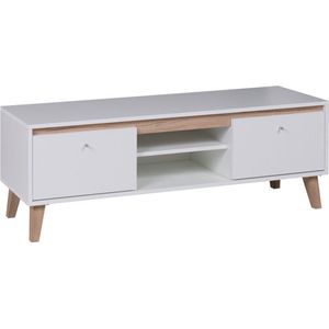 TV meubel - Oviedo - Planken - lade - Wit - Sam Remo - 135 cm