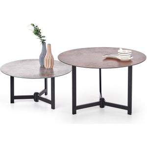 TWINS - salontafels - set van 2 - glas - 70x43x70cm