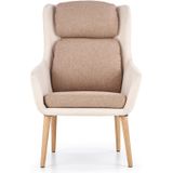 PURIO - fauteuil - Scandinavisch - 67x103x75 cm - beige bruin