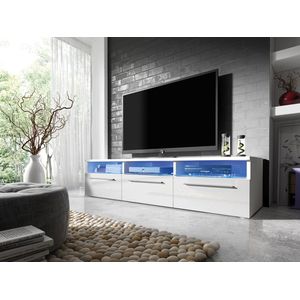 TV meubel ROMA, TV meubel, wit, breedte 150 cm, moderne kast met lades.