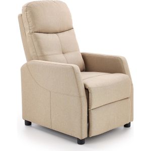 FELIPE - Relaxfauteuil - Uitklapbaar - Beige - Stof