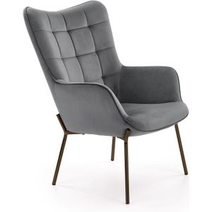 CASTEL - fauteuil - stof - 71x97x79 cm - grijs zwart