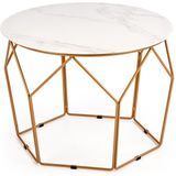 MADISON - salontafel - glas - rond - marmer/goud - 60x45x60cm