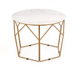 MADISON - salontafel - glas - rond - marmer/goud - 60x45x60cm