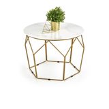 MADISON - salontafel - glas - rond - marmer/goud - 60x45x60cm