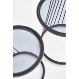 ANTILLA - salontafel - twee delen - glas - rond - zwart
