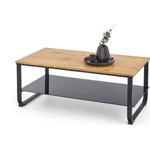 Ovale salontafel, houtdecor, beukenkleur, 123 cm x 60 cm, klassieke salontafel - korting