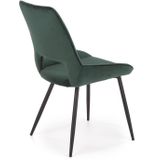 Eetkamerstoel - fluwelen stof - 52x88x58 cm - groen
