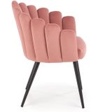 Eetkamerstoel - fluwelen stof - 65x85x50 cm - roze