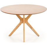 NICOLAS - eettafel - massief hout - 120x120x77cm - naturel eiken