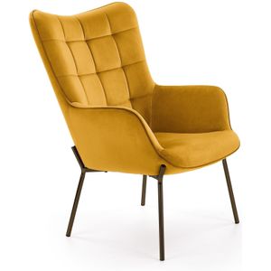 CASTEL - fauteuil - stof - 71x97x79 cm - geel zwart